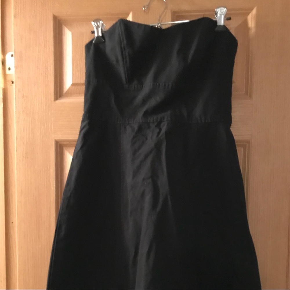 Isaac Mizrahi strapless black cotton dress sz 10